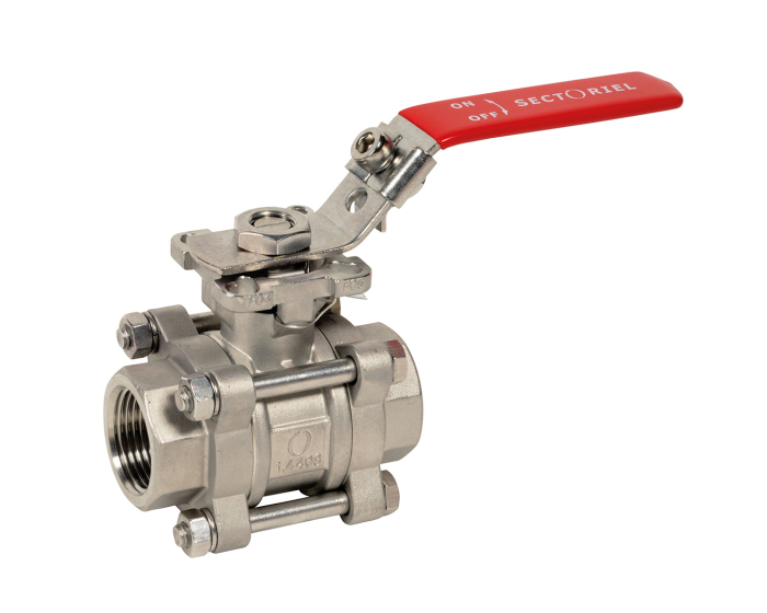 Stainless steel ball valve 746-5-3XS 3 piece body BSP BW SW direct mounting